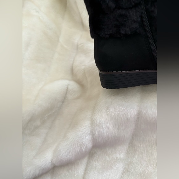 Black Ankle Boots with Faux Fur - Picture 4 of 10